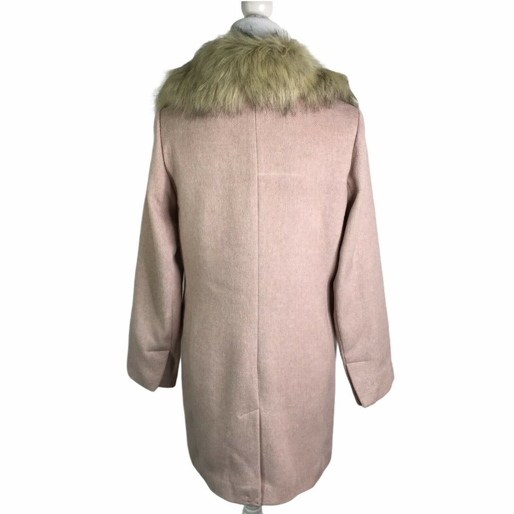 Topshop Monica-Faux Fur Detachable Collar Jacket - Picture 9 of 12
